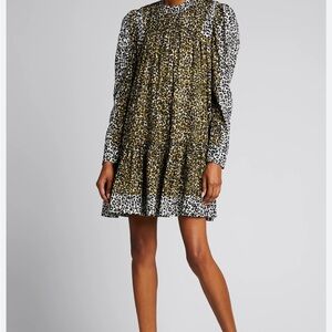 Ulla Johnson Animal Print Long Sleeve Dress